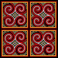 Ethnic pattern from Toraja, Indonesia. Traditionally appliedon wood carving at Toraja's house named Tongkonan. Geometric seamless pattern. vector