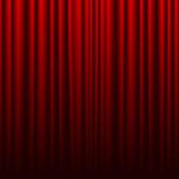 Red theater curtain. Background for banner or poster. Vector illustration