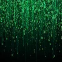 Random binary numbers. Matrix background in green colors. Vector illustration