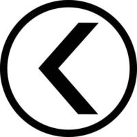 Left Arrow Vector Icon in a circle . chevron left icon