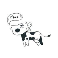 Cow says moo illustration vector