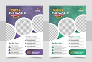 Travel poster or flyer design layout, Vacation travel brochure flyer design vector