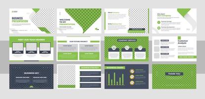 Creative business presentation slide template design set vector