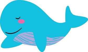 vector ilustración de linda ballena dibujos animados