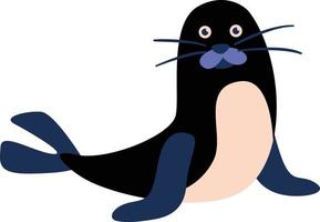 sea lion and seal cartoon character vector