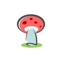 Fun Cartoon Multicolor Mushroom Flat Illustration Design vector