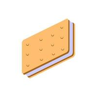 Creamy crunchy biscuit cracker food bakery vector