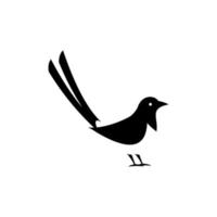 Simple Black Negative Space Magpie Bird vector