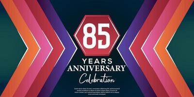 85 year anniversary celebration design with luxury abstract color style on luxury black backgroun vector