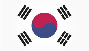 bandera de sur Corea. blanco antecedentes. vector ilustración. eps 10