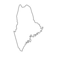 Maine - U.S. state. Contour line in black color. Vector illustration. EPS 10