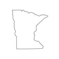 Minnesota - U.S. state. Contour line in black color. Vector illustration. EPS 10