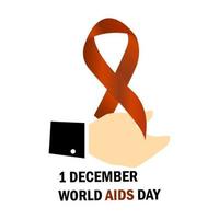 World AIDS Day. Awareness Ribbon. The 1st December. Vector illustration. EPS 10