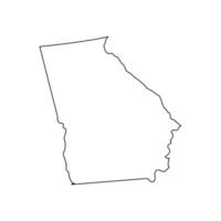 Georgia - U.S. state. Contour line in black color. Vector illustration. EPS 10