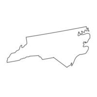 North Carolina - U.S. state. Contour line in black color. Vector illustration. EPS 10