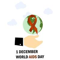 World AIDS Day. Awareness Ribbon. The 1st December. Vector illustration. EPS 10