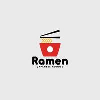 japonés ramen fideos marca logo sencillo diseño vector