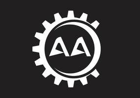 this is a text letter AA icon design vector