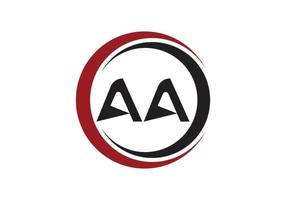 this is a text letter AA icon design vector