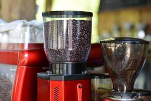 Coffee maker and coffee grinder in coffee shop photo