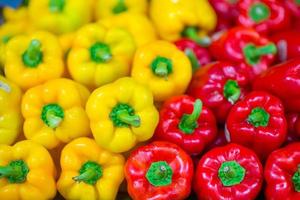 colorful bell peppers, natural background photo