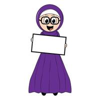linda niña hijab dibujos animados ilustración vector