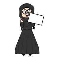 linda niña hijab dibujos animados ilustración vector