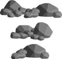 Natural wall stones and smooth and rounded grey rocks. vector