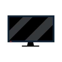 Flat television. Modern TV. Black screen. Electronic equipment and monitor. vector
