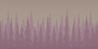 Abstract forest background with fir trees and interesting texture in pink and crimson tones, nature, landscape. Evergreen coniferous trees. Vector silhouettes of trees.