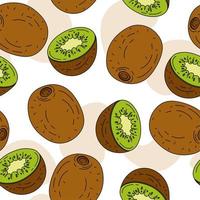 Kiwi Pattern seamless on white background Vector Illustration