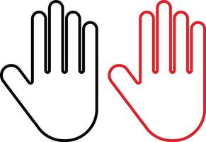 Hand icon set. hand stop vector icon . stop icon set