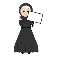 linda niña hijab dibujos animados ilustración vector