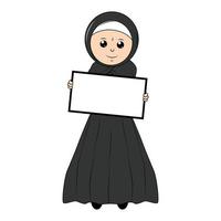 linda niña hijab dibujos animados ilustración vector