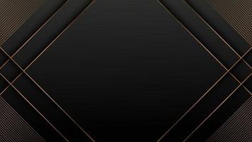 Luxury background with golden stripes frame on black background, abstract design background template vector