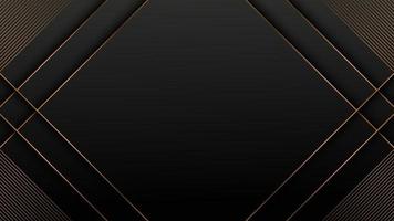 Luxury background with golden stripes frame on black background, abstract design background template vector