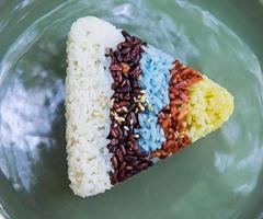 The variety colour of rice in triangle shape photo