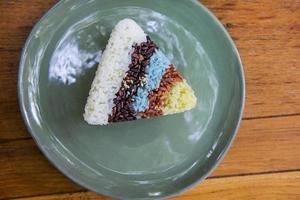 The variety colour of rice in triangle shape photo