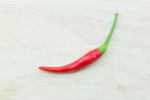 red chilies on wood background photo