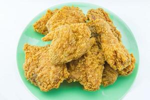 fried chicken on a plate with white background photo