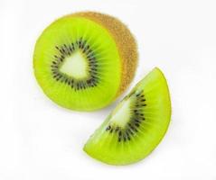 Fresh Green kiwi on white background photo