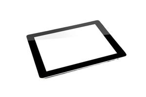Tablet PC sobre fondo blanco. foto