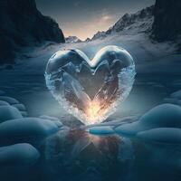 illustration of a frozen heart made with photo