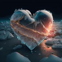 illustration of a frozen heart made with photo