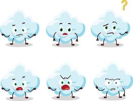 Cartoon character of cloud with what expression vector