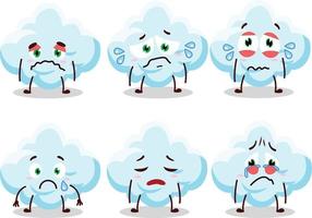 Cloud cartoon in character with sad expression vector