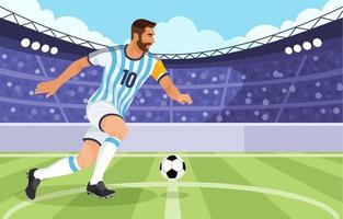 Football Player Dribbling a Ball vector