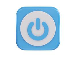 power button icon 3d rendering vector illustration