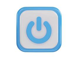 power button icon 3d rendering vector illustration