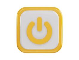 power button icon 3d rendering vector illustration